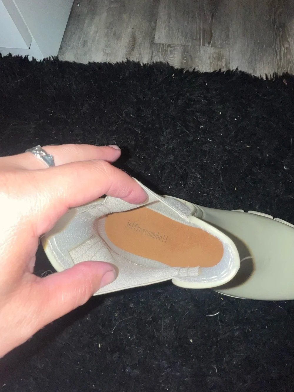 Jeffrey Campbell Chunky Chelsea Ankle Boots in Light Beige